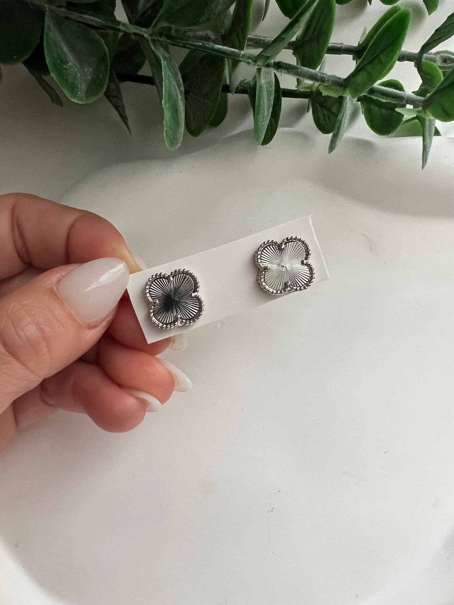 Silver Clover Earrings