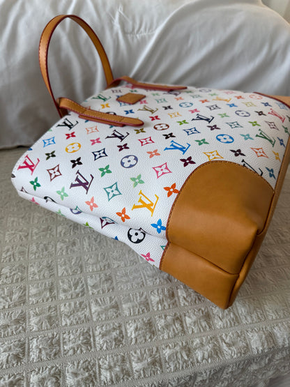 Purse multi colors white