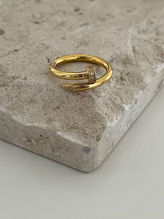 Nail with Stone Ring