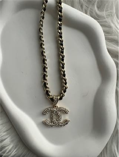COCO Gold leather Necklace