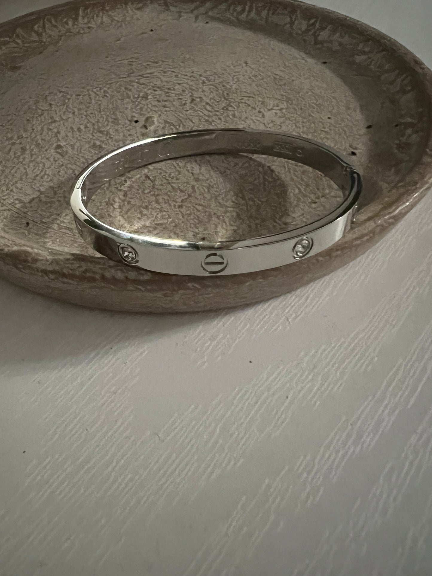 Bracelet love with stone silver